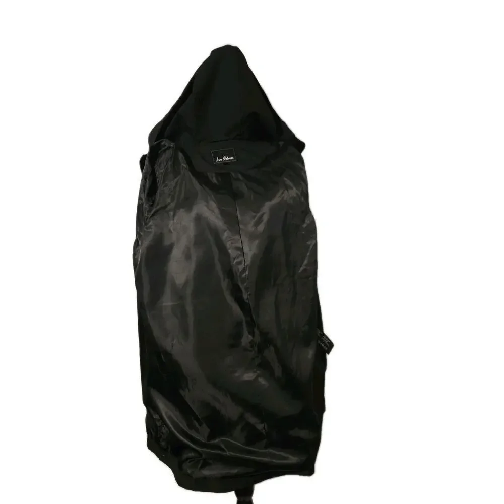 Sam Edelman Women’s Hooded Raincoat Jacket Black Long Sleeve Sz Small - Picture 7 of 9
